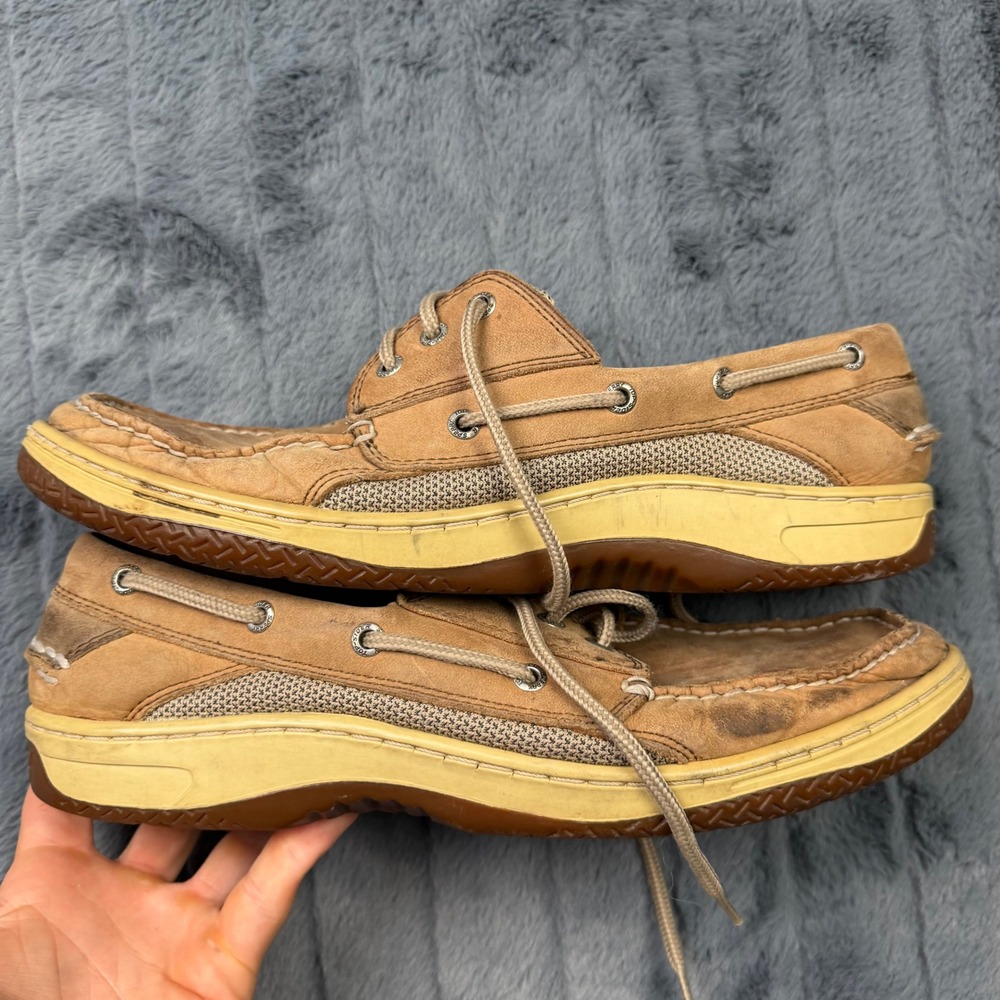 Sperry Top-Sider Billfish Tan Leather Mesh Boat Shoes Mens 11.5M 0799320